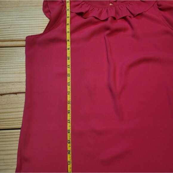 Tommy Hilfiger Pink Sleeveless Blouse Womens Size Small Ruffle Spring Summer - Picture 7 of 11